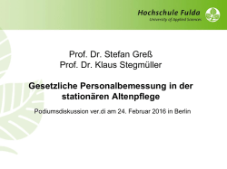 Personalbemessung in der Altenpflege