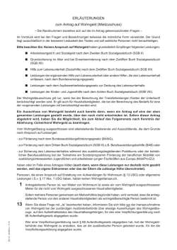 Erl&auml;uterungen zum Antrag auf Wohngeld