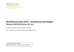Richtlinienrevision 2015 &ndash; Umsetzung erste Etappe