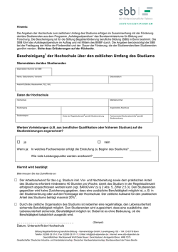 Muster f&uuml;r Best&auml;tigung des Vollzeitstudiums durch die Hochschulen