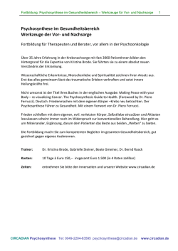 Psychosynthese im Gesundheitsbereich Werkzeuge der