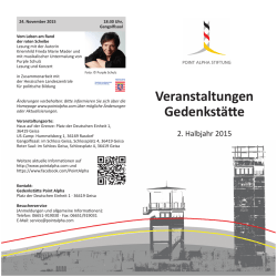 II. Halbjahr 2015 - Gedenkstätte Point Alpha