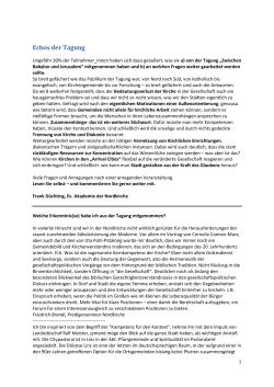 Echos der Tagung - Stadt mitgestalten