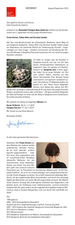 Infobrief - Galerie Heinz Holtmann