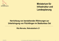 Herrichtung von WE für Flüchtlingsunterbringung