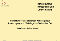 Herrichtung von WE f&uuml;r Fl&uuml;chtlingsunterbringung