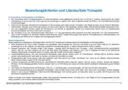Bewertungskriterien und Literaturliste Trompete