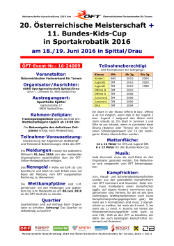 Österr. Meisterschaft Sportakrobatik (inkl. ÖJM)