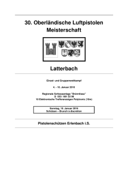 30. Oberländische Luftpistolen Meisterschaft Latterbach