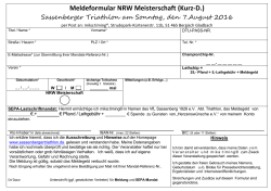 Meldeformular NRW Meisterschaft (Kurz-D.)
