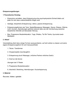 Entspannungsübungen 1.Theoretischer Einstieg o Erkenntnis