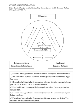 Dreieck biografischen Lernens Erkenntnis Lebensgeschichte