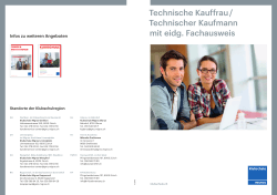 Technische Kauffrau / Technischer Kaufmann mit eidg. Fachausweis