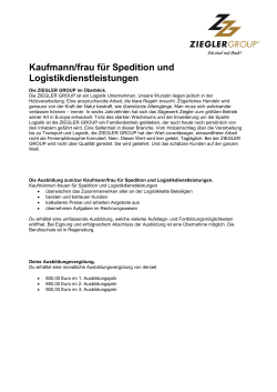 Kaufmann/frau für Spedition und