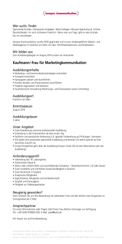 Kaufmann/-frau für Marketingkommunikation
