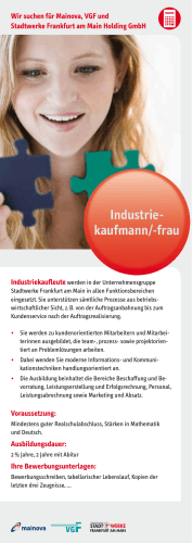 Industrie kaufmann/frau Industrie kaufmann/frau