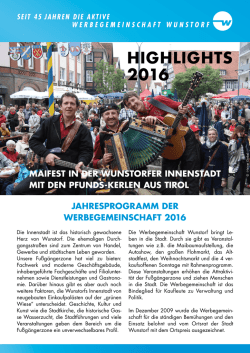 highlights 2016 - Werbegemeinschaft Wunstorf