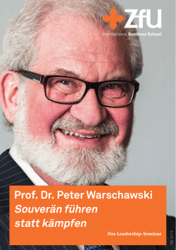 Prof. Dr. Peter Warschawski Souverän führen statt kämpfen