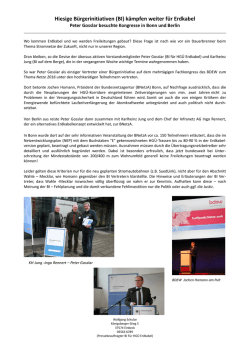 Hiesige B&uuml;rgerinitiativen (BI) k&auml;mpfen weiter f&uuml;r