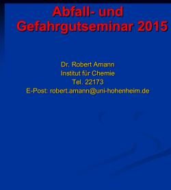 Inhalte des Abfall- und Gefahrgutseminars vom