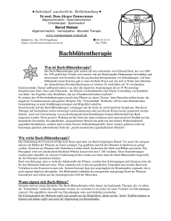 Bach-Blütentherapie - Praxis Dr. Zimmermann / Weitzel