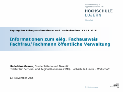 Eidg. Fachausweis Fachfrau/Fachmann öffentl. Verwaltung