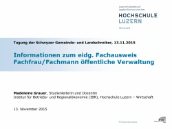 Eidg. Fachausweis Fachfrau/Fachmann &ouml;ffentl. Verwaltung