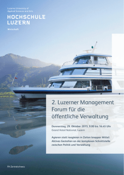 2. Luzerner Management Forum für die öffen tliche Verwaltung