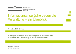Informationsanspr&uuml;che gegen die Verwaltung
