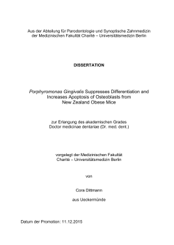 Porphyromonas Gingivalis - Dissertationen Online an der FU Berlin
