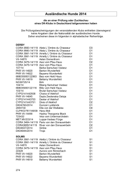 Ausländische Hunde 2014
