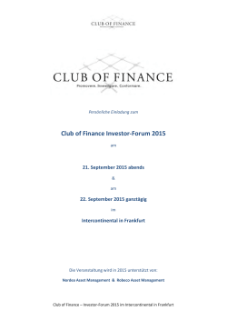 Club of Finance Investor-Forum 2015