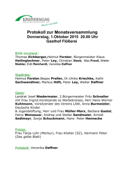 Monatsversammlung - Bürgervereinigung Wolfratshausen