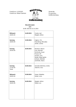 Ministrantenplan vom 16.09.2015 - 22.11.2015