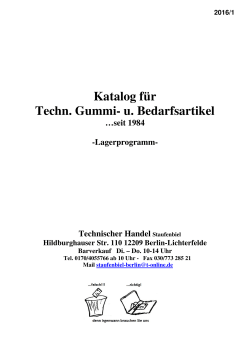 2016/1 Katalog für Techn. Gummi