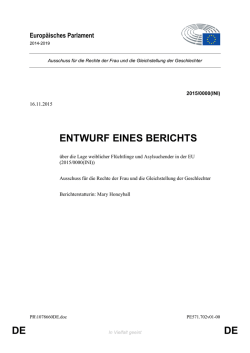 DE DE ENTWURF EINES BERICHTS