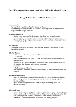 Durchf&uuml;hrungsbestimmungen f&uuml;r Pokalspiele