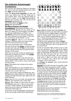 Schach-Zugregeln kurz - Schachklub Bietigheim