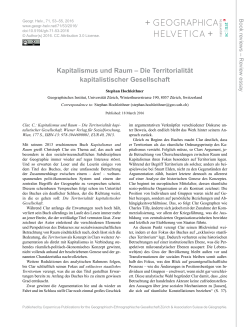 Kapitalismus und Raum – Die Territorialität kapitalistischer