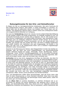 Info-Blatt 3 Orts- und Heimatforscher