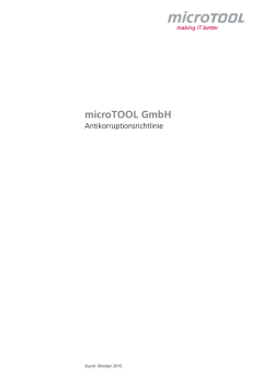 microTOOL GmbH – Antikorruptionsrichtlinie