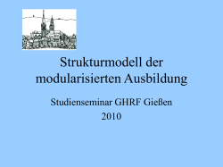 Einführung in das Strukturmodell der modularisierten Ausbildung