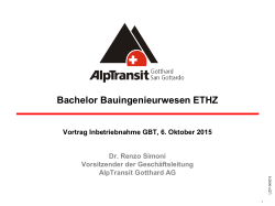 ETH Zürich – Fachreferat Bahninfrastrukturen
