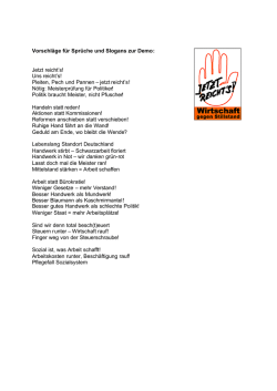 Vorschl&auml;ge f&uuml;r Spr&uuml;che und Slogans zur Demo: Jetzt reicht`s! Uns
