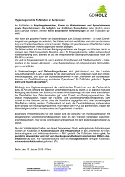 Hygienegerechte Fu&szlig;b&ouml;den in Arztpraxen