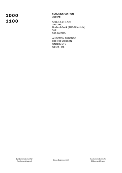 Schulbücher im Schuljahr 2016/2017: 1000. 1100. Allgemein