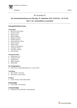 Protokoll 05 2015 vom 15. September 2015