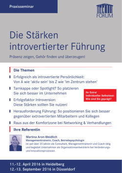 Die St&auml;rken introvertierter F&uuml;hrung