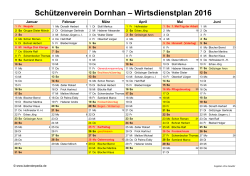 Dienstplan 2016 - Schützenverein Dornhan