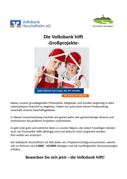 Die Volksbank hilft -Gro&szlig;projekte-